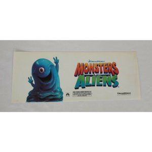 Monsters Vs. Aliens 2009 Movie Mylar 5x13 POSTER Rare ORIGINAL DreamWorks PG